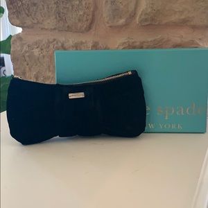 Perfect Kate Spade black velvet clutch